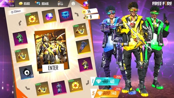 Free Fire New Incubator Time Travellers Bundle