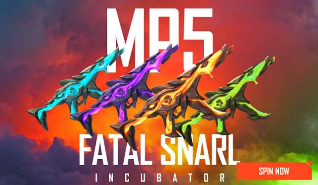 MP5 Fatal Snarl New Incubator Free Fire Redeem Code Free