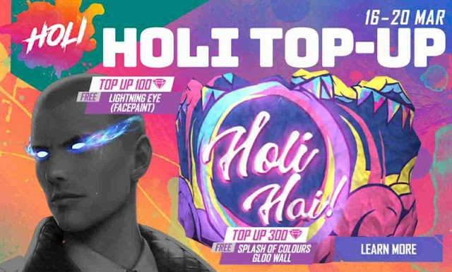 Holi Top Up Free Fire New Topup Event 2022