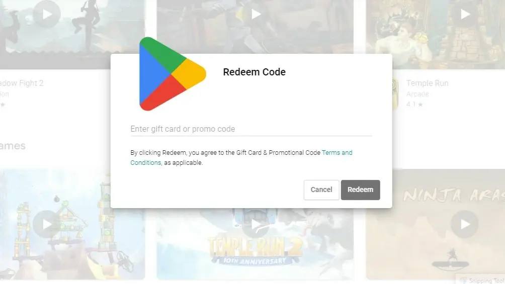 Free 100 Rs Google Play Redeem Code Free Today