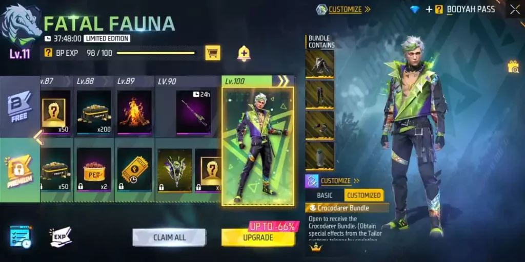 How To Get Fatal Fauna Booyah Pass Season 2 In Free Fire Max
