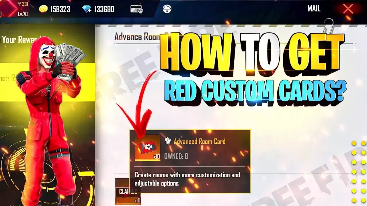 How To Use and Get Free Unlimited Red Custom Cards In Free Fire Max 2023